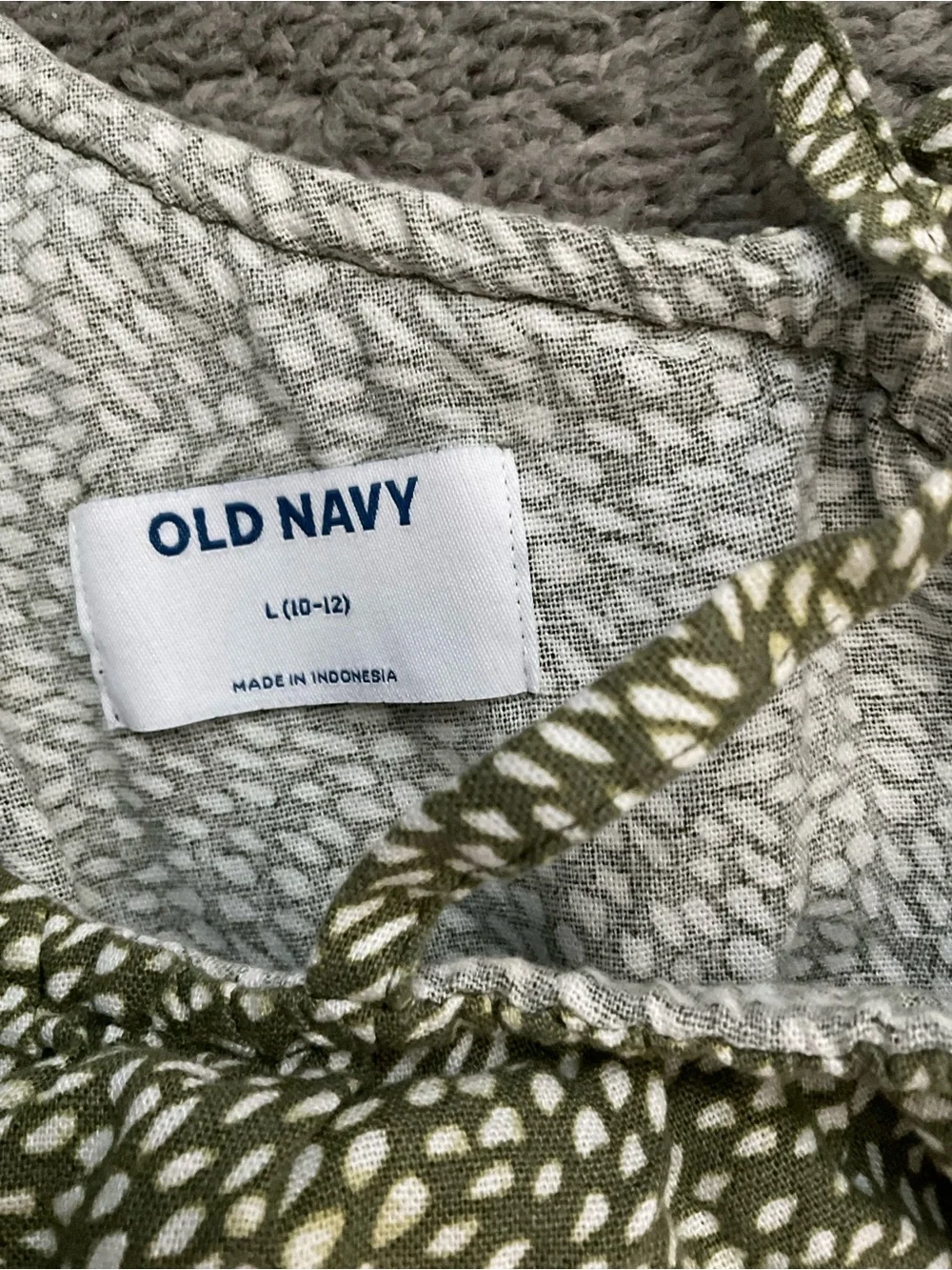 Old Navy Olive Green and White One-Shoulder Ruffle Kids Romper